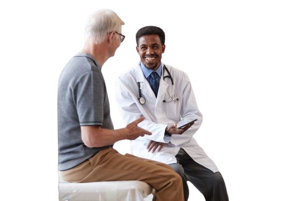 Healthcare professionals discussing